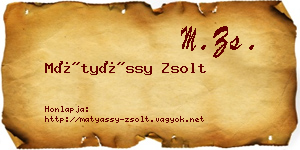 Mátyássy Zsolt névjegykártya
